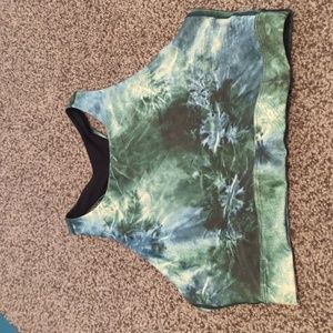 Carbon38 Green High Neck Sports Bra S